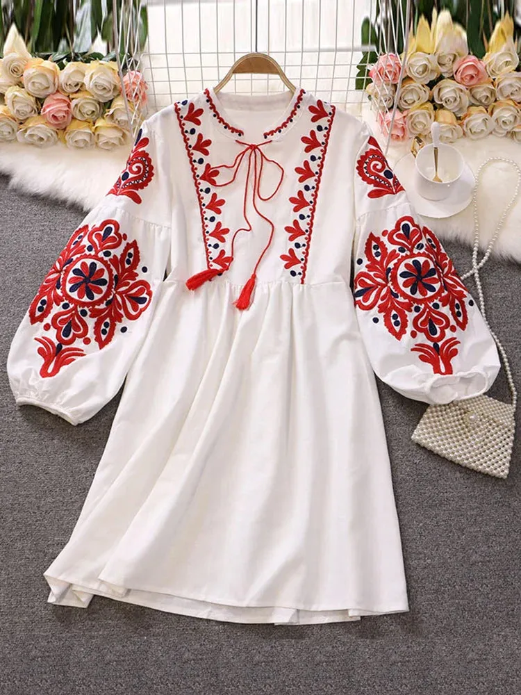 2024 Retro Bohemian Holiday Dress for Women Boho Dress