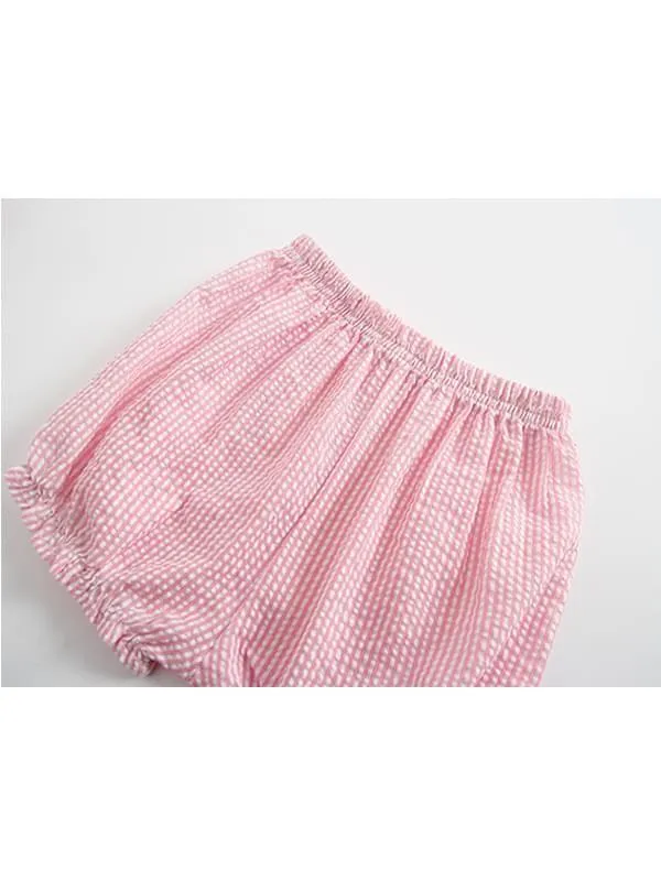 3-Piece Striped Set Top   Shorts   Hat Cotton Short-Sleeve Bloomers