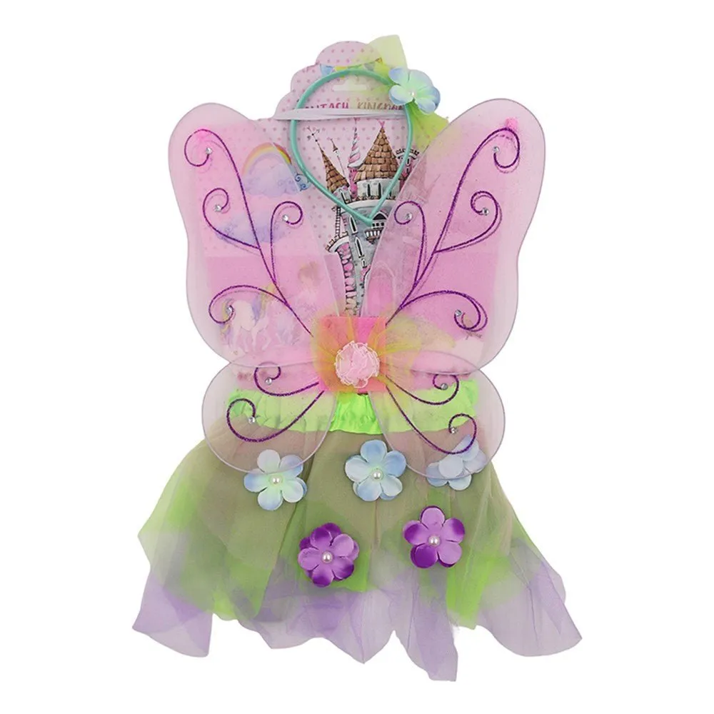 3pc Children Fairy Wings Dress Up Set