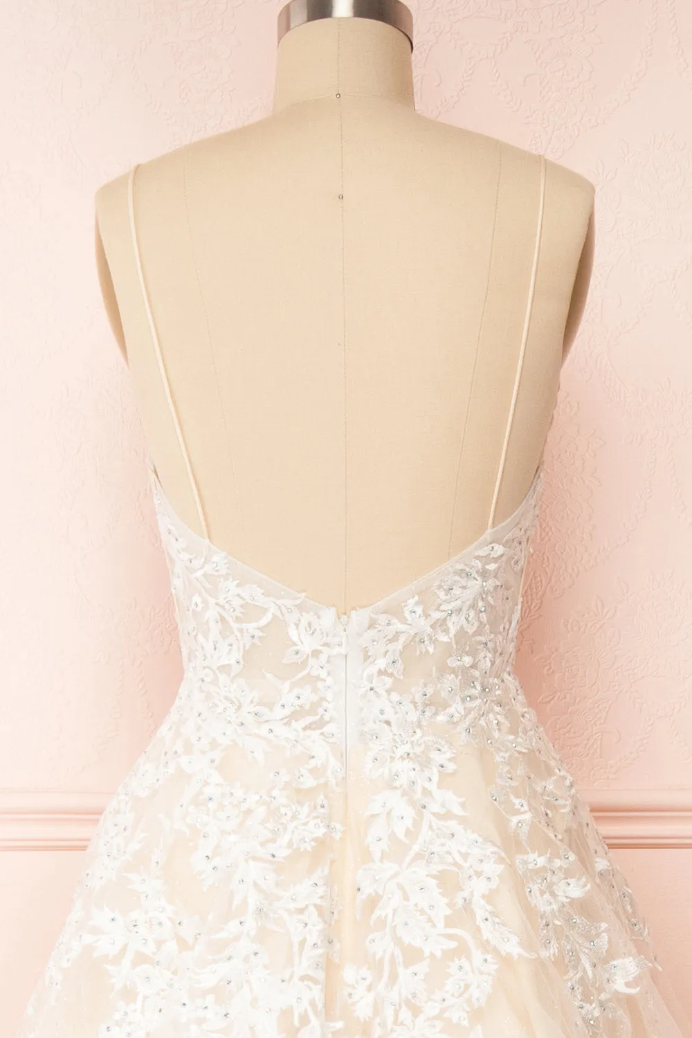 Aicha | Beige Embroidered Bridal Gown w/ Sequins