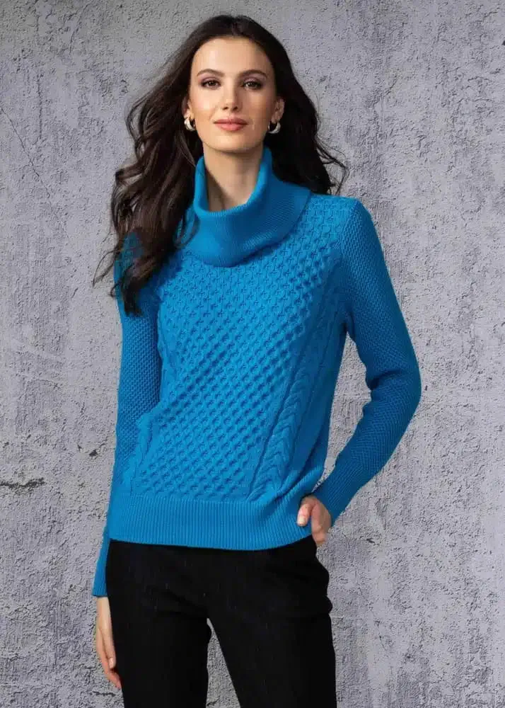 ALISON SHERI - CABLE TEXTURED DETACHABLE COLLAR SWEATER