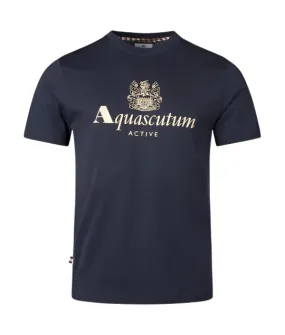 Aquascutum Active Big Logo T-Shirt: NAVY