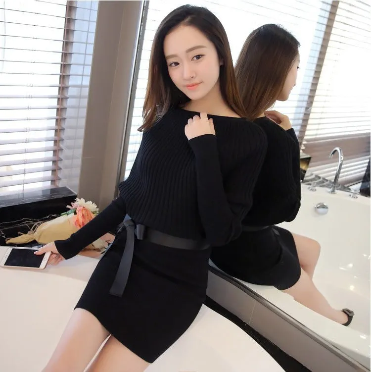 Autumn And Winter Fashion Slim Batman Sweater Dress