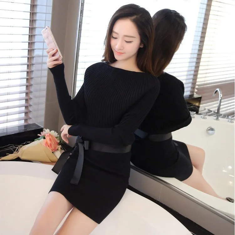 Autumn And Winter Fashion Slim Batman Sweater Dress