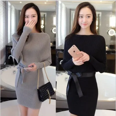 Autumn And Winter Fashion Slim Batman Sweater Dress