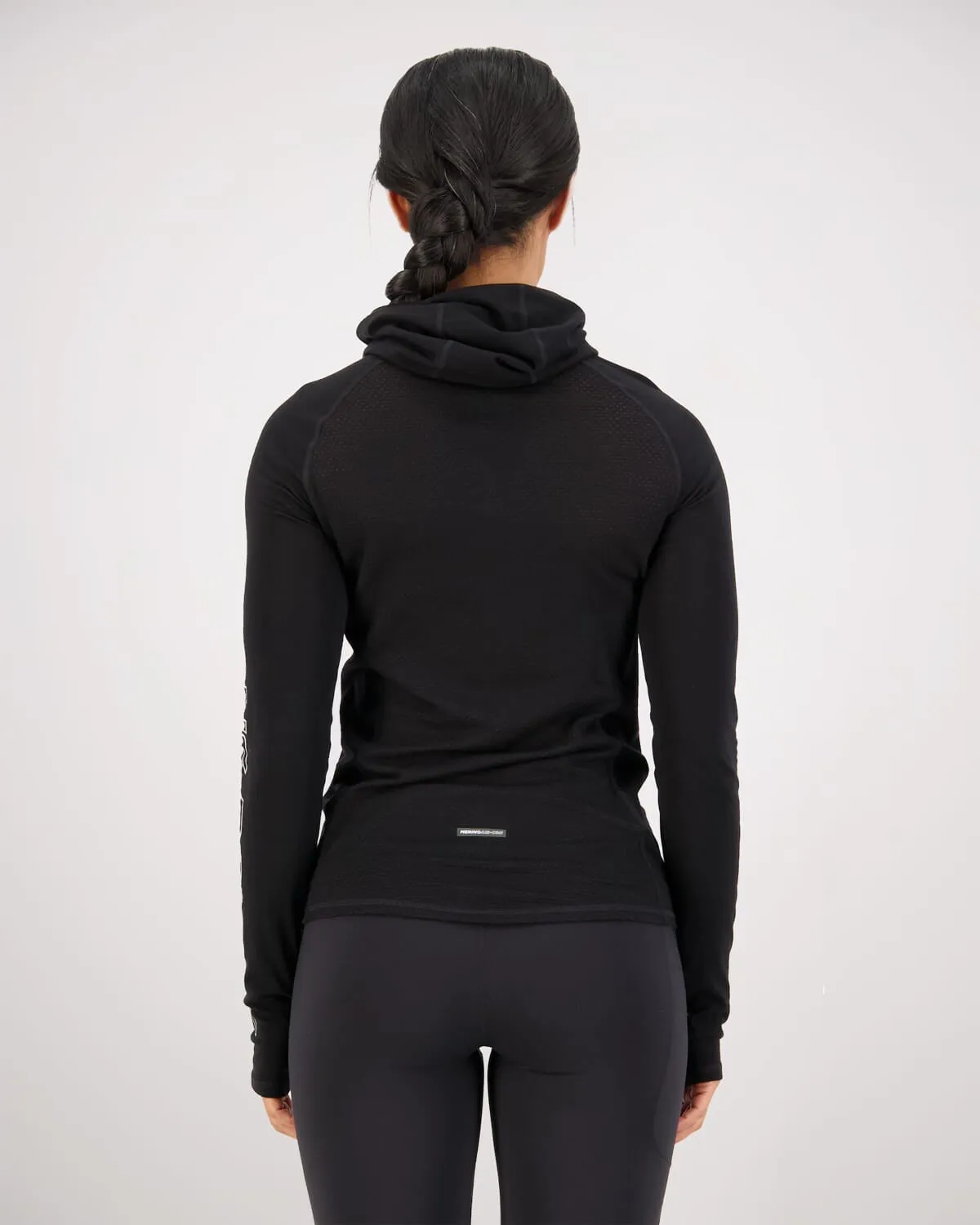 Bella Merino Long Sleeve Hood - Black