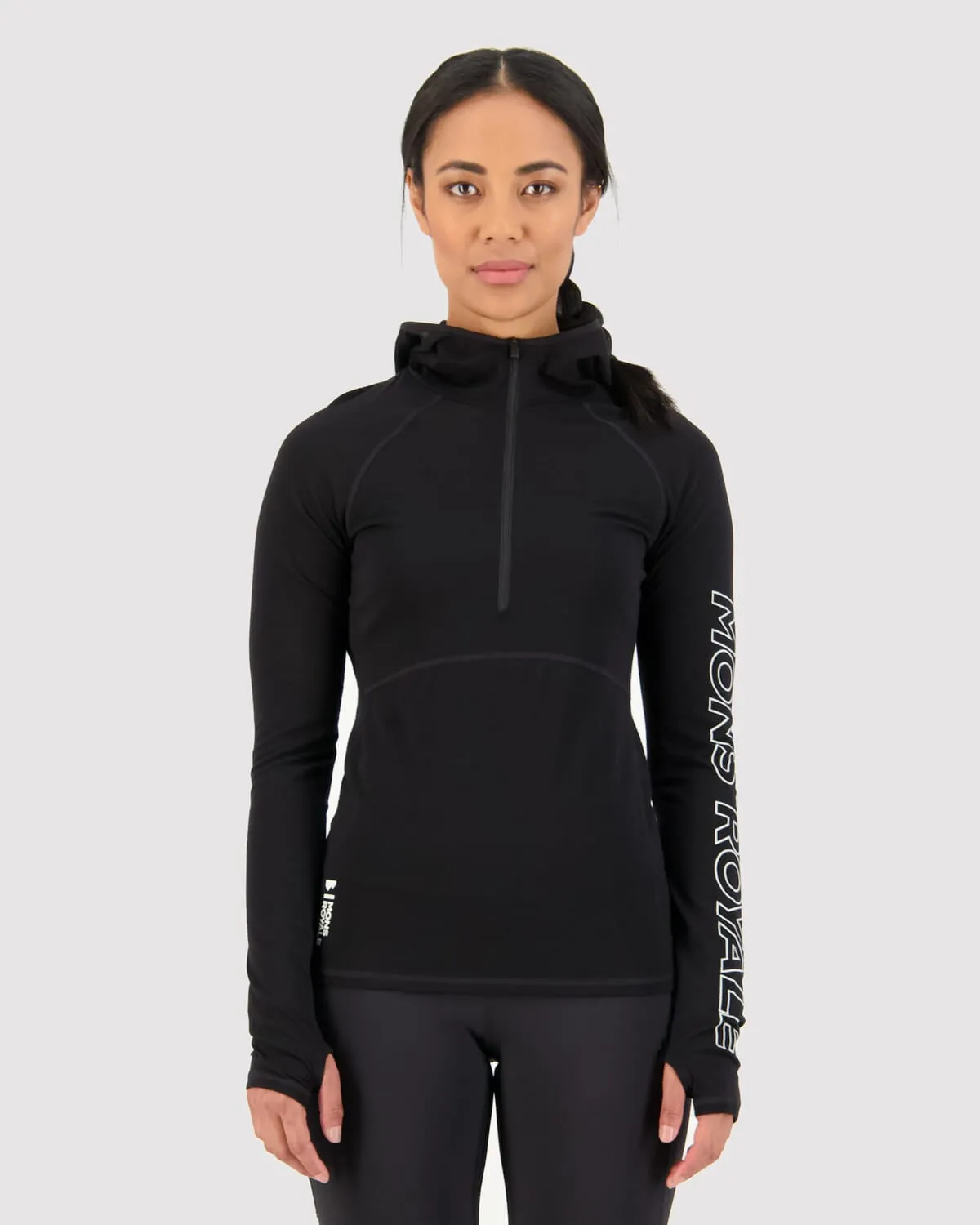 Bella Merino Long Sleeve Hood - Black