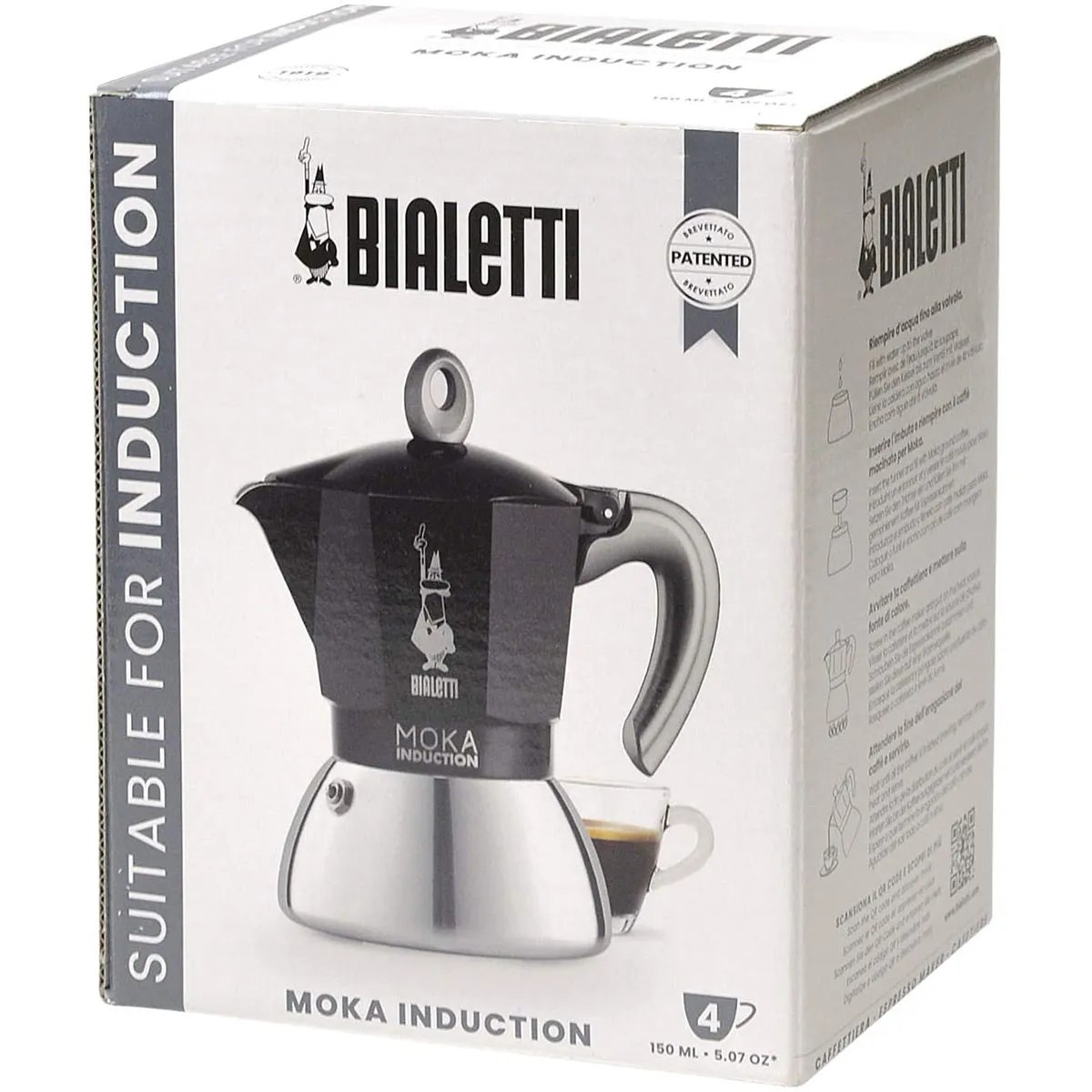 Bialetti Moka Induction Stovetop Coffee Maker, 4 Cups