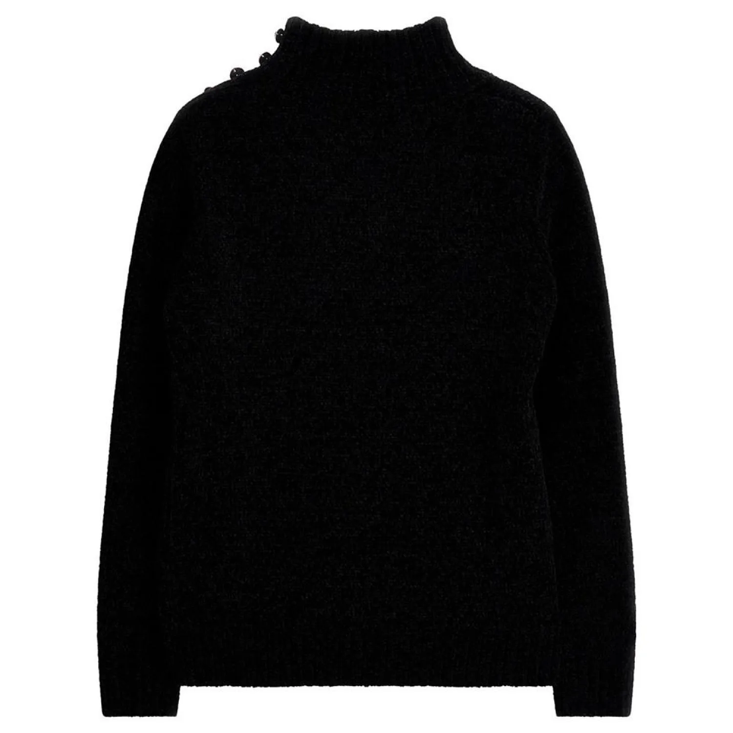 Big Girls Chenille Knit Turtleneck Sweater with Imitation Pearl Logo