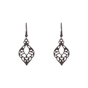 Black Cutout Bohemian Drop Earrings