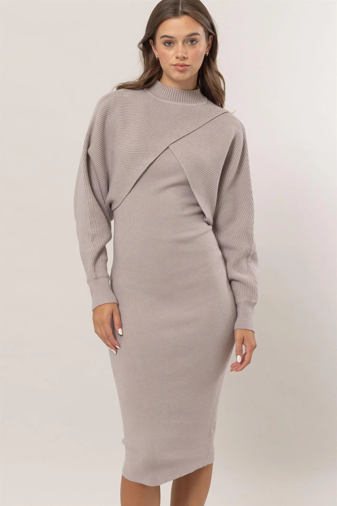 Bodycon Dress and Sweater Set