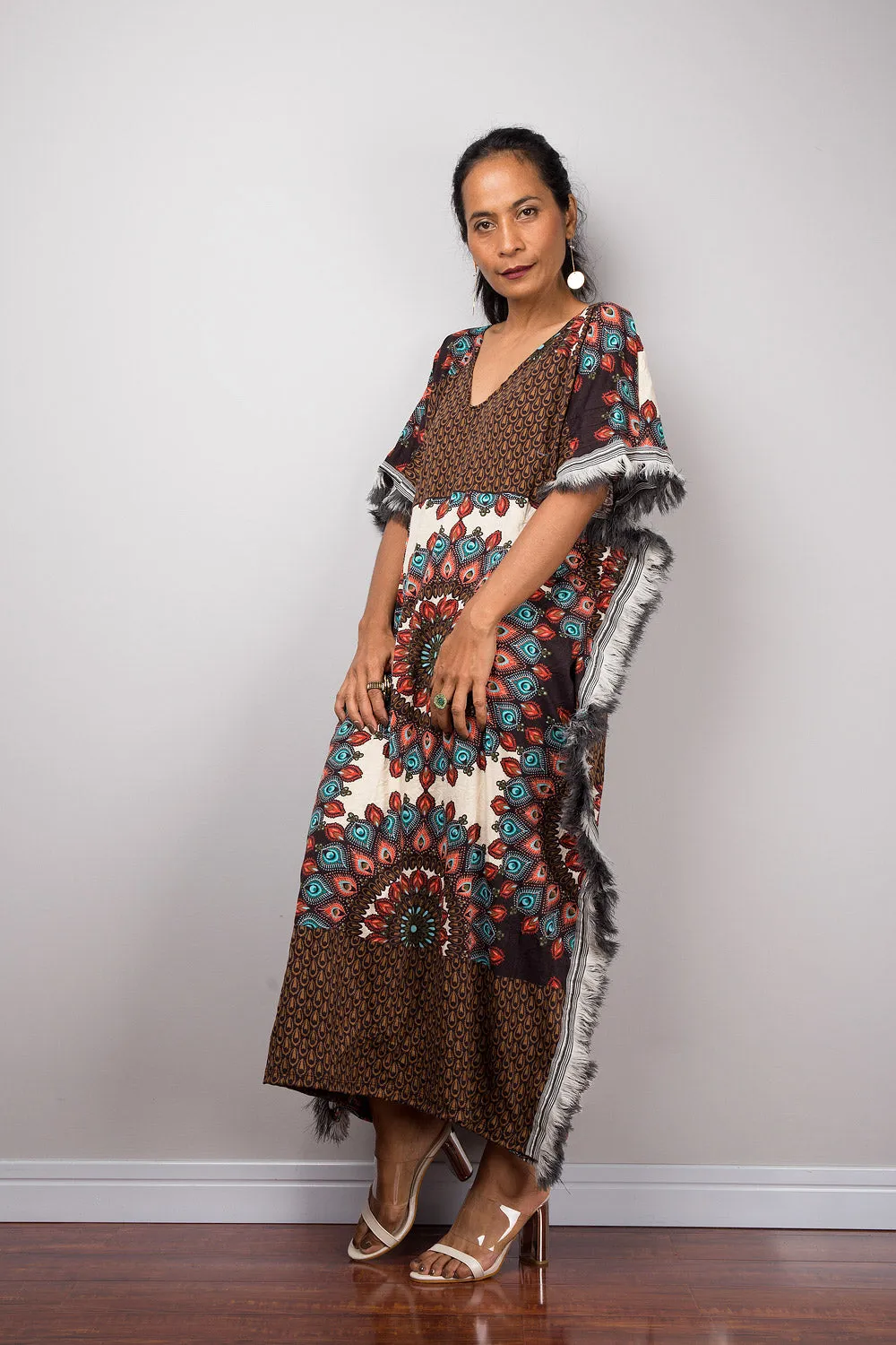 Bohemian Midi Kaftan Dress