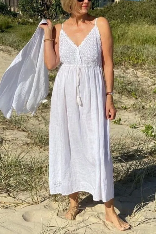 BOHEMIAN SUSPENDER MAXI DRESS