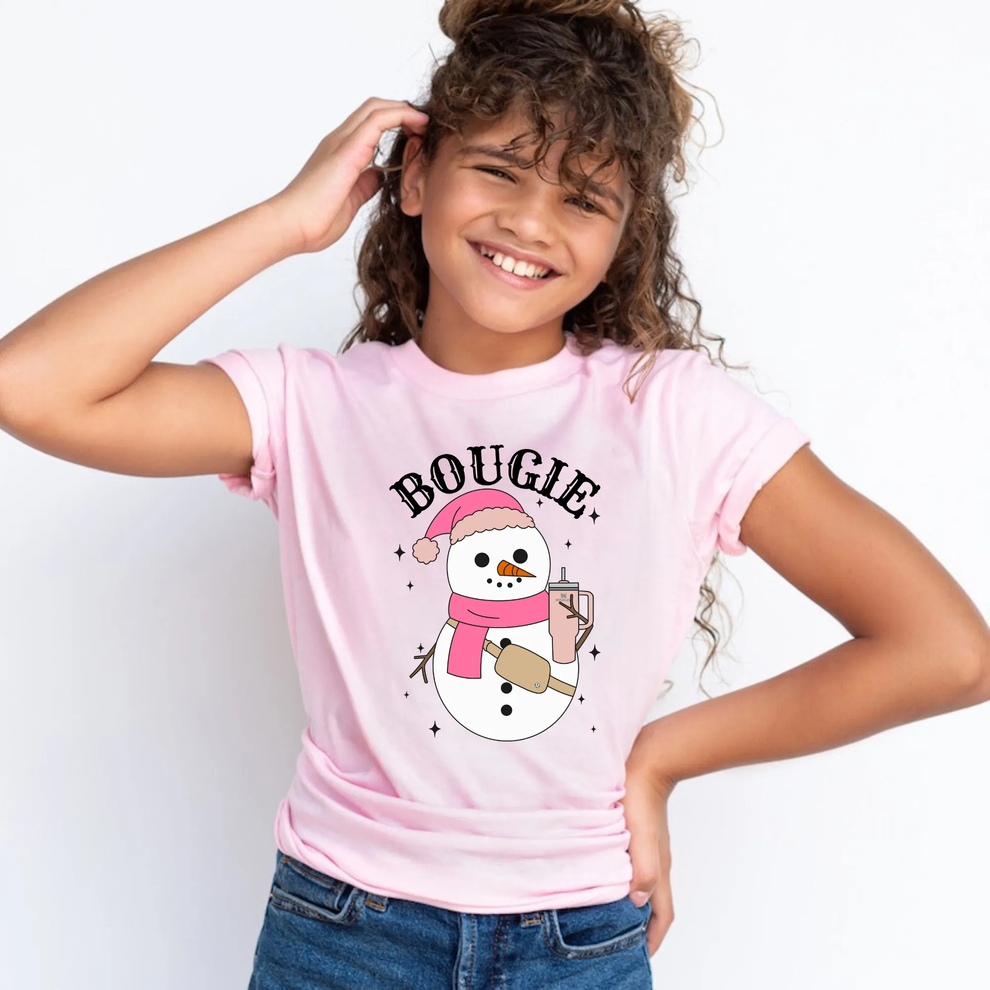 Bougie Snowman Shirt for Girls