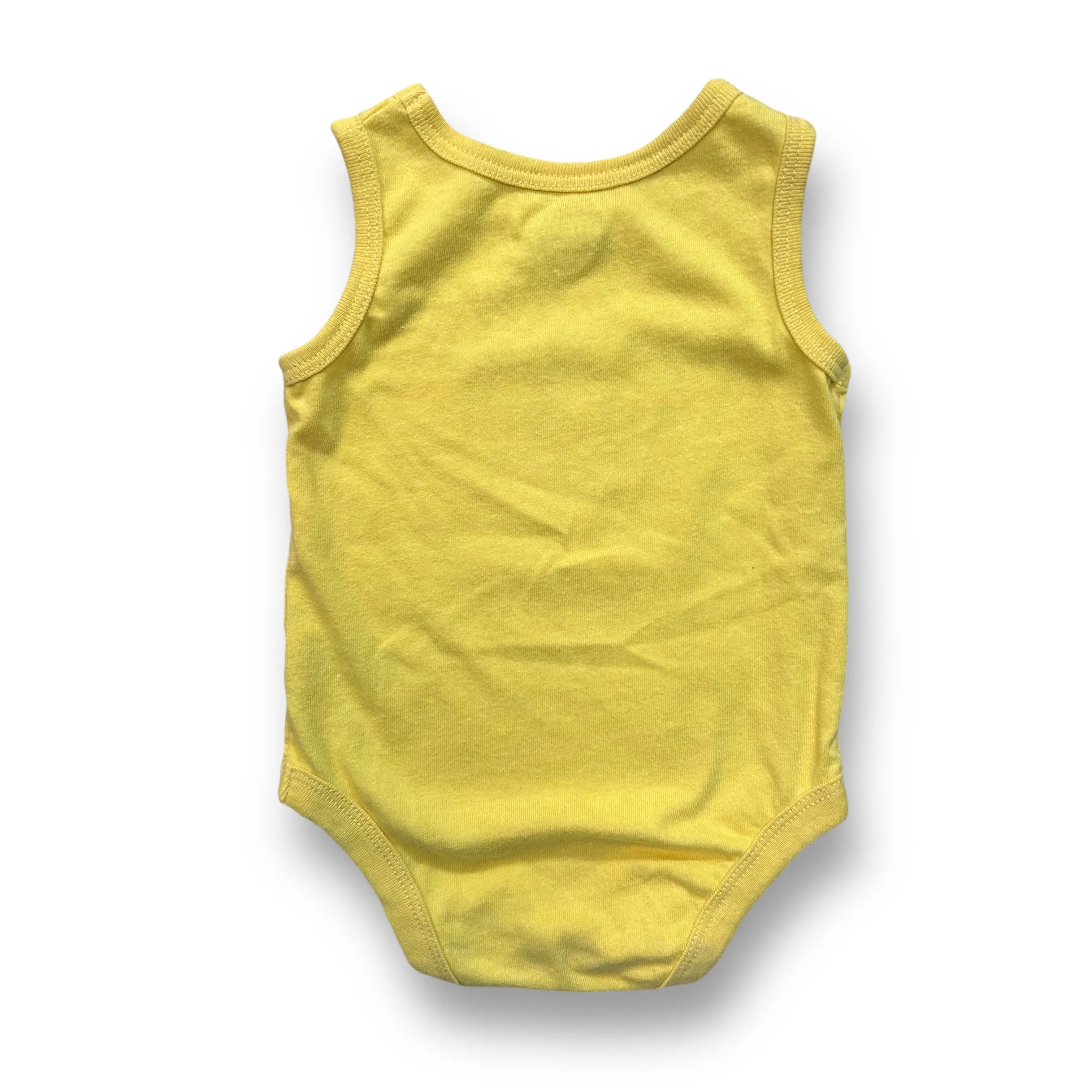 Boys Garanimals Size 6-9 Months Yellow Soccer Sleeveless Snap Bottom Bodysuit