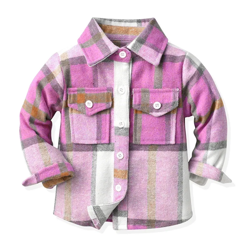 Boys Pink Plaid Shirt