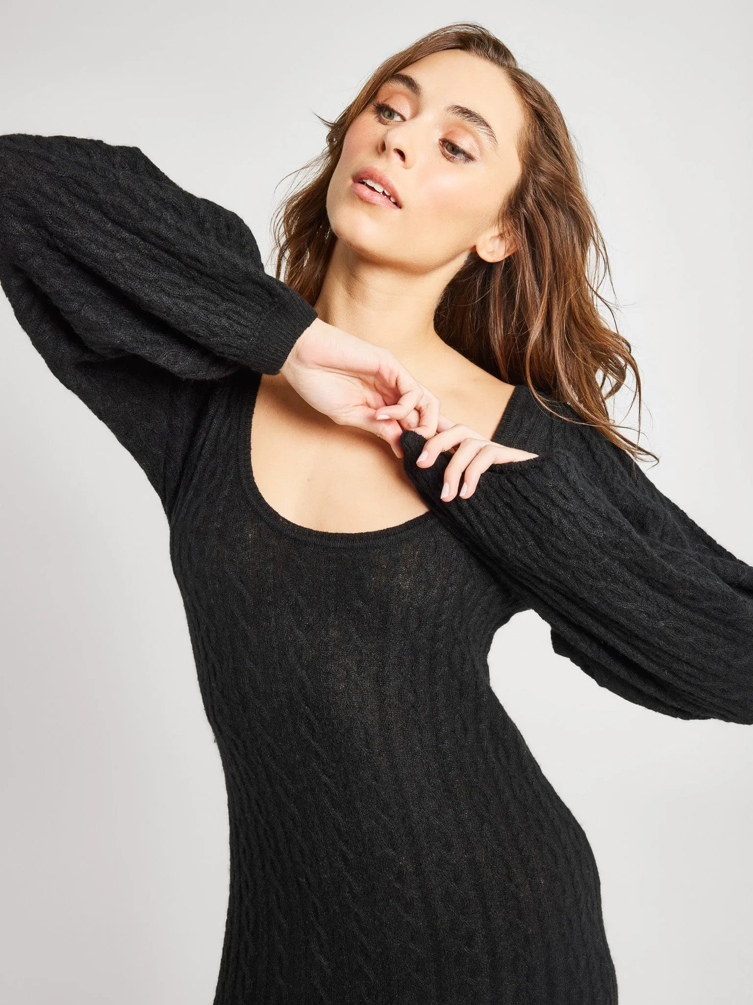 Brianna Sweater Dress in Black