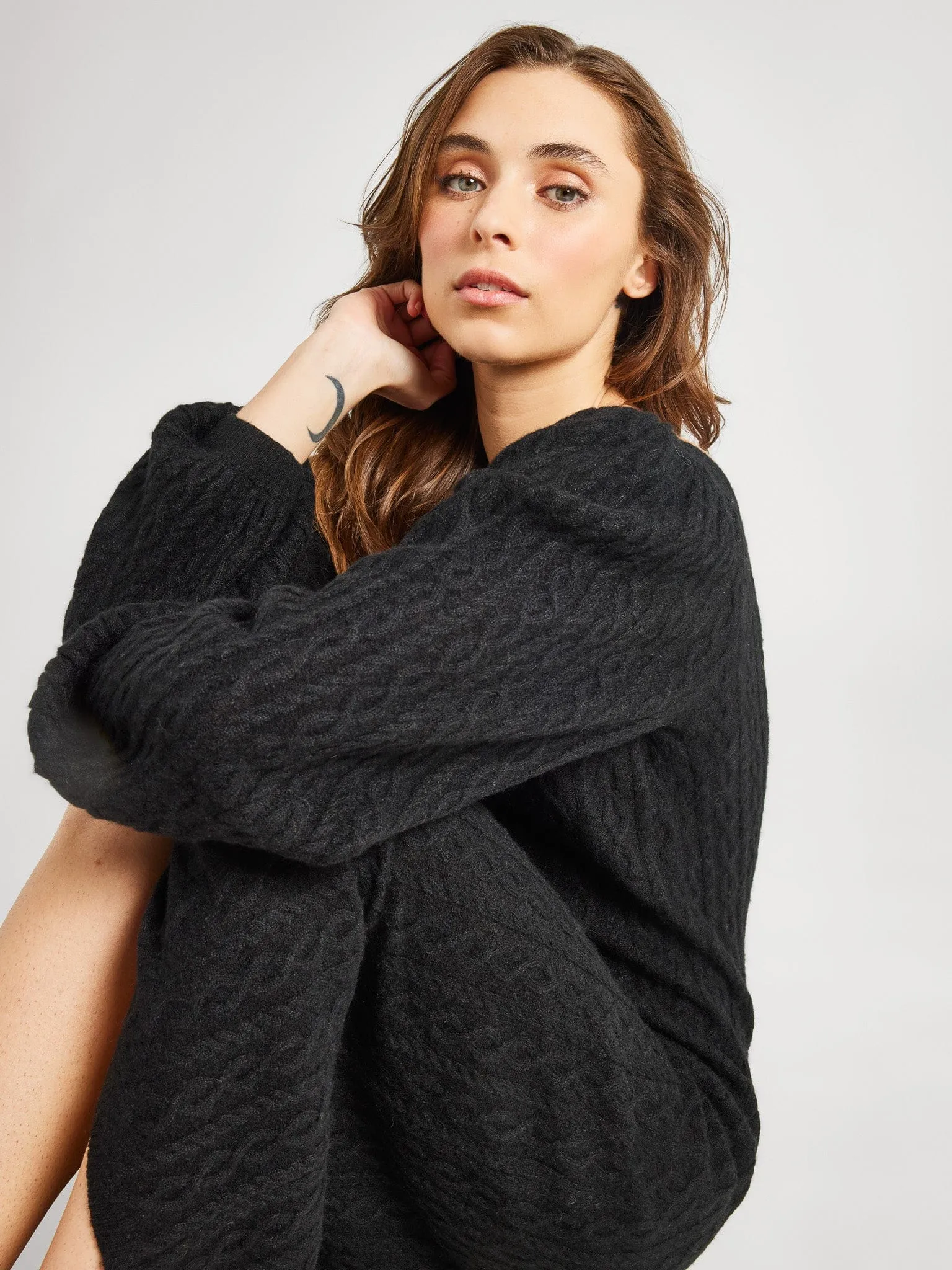 Brianna Sweater Dress in Black