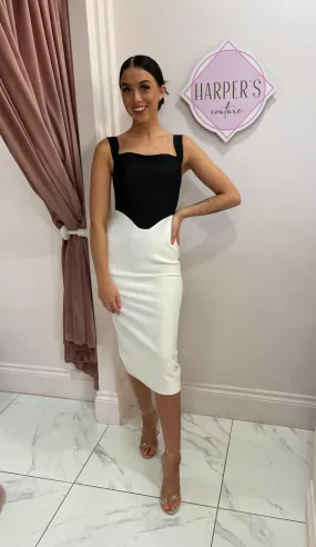 Buffy Black & White Bandage Dress