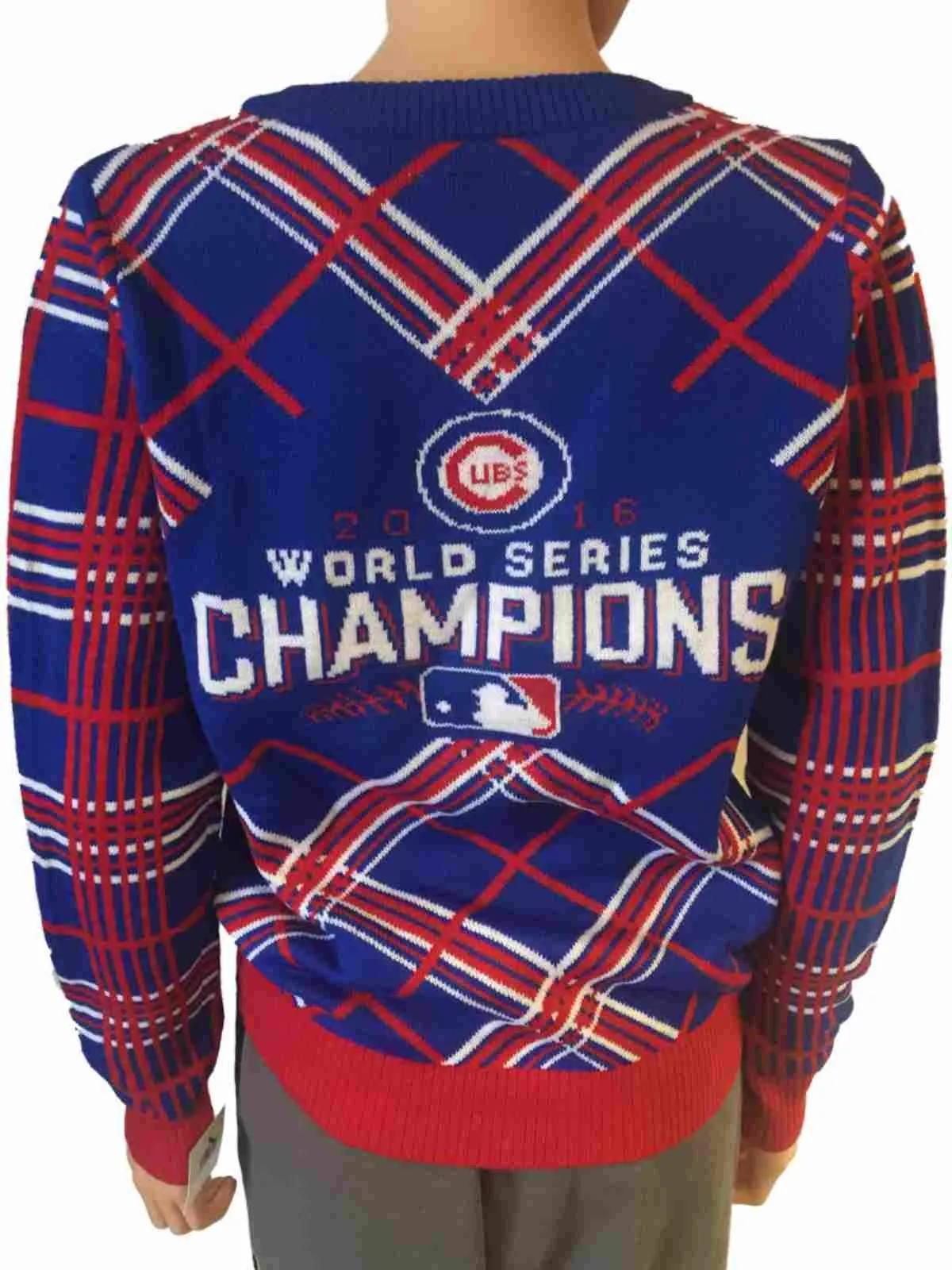 Chicago Cubs 2016 World Series Champions Women's V-Neck Ugly Sweater