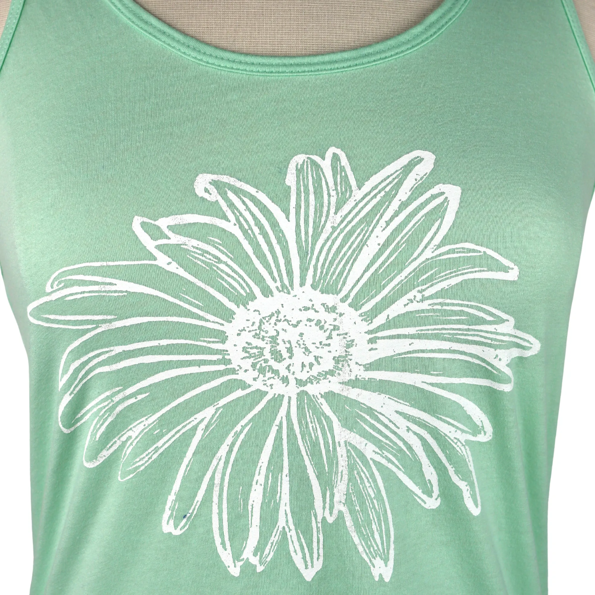 Daisy Feminine Fit Racerback Tank in Mint