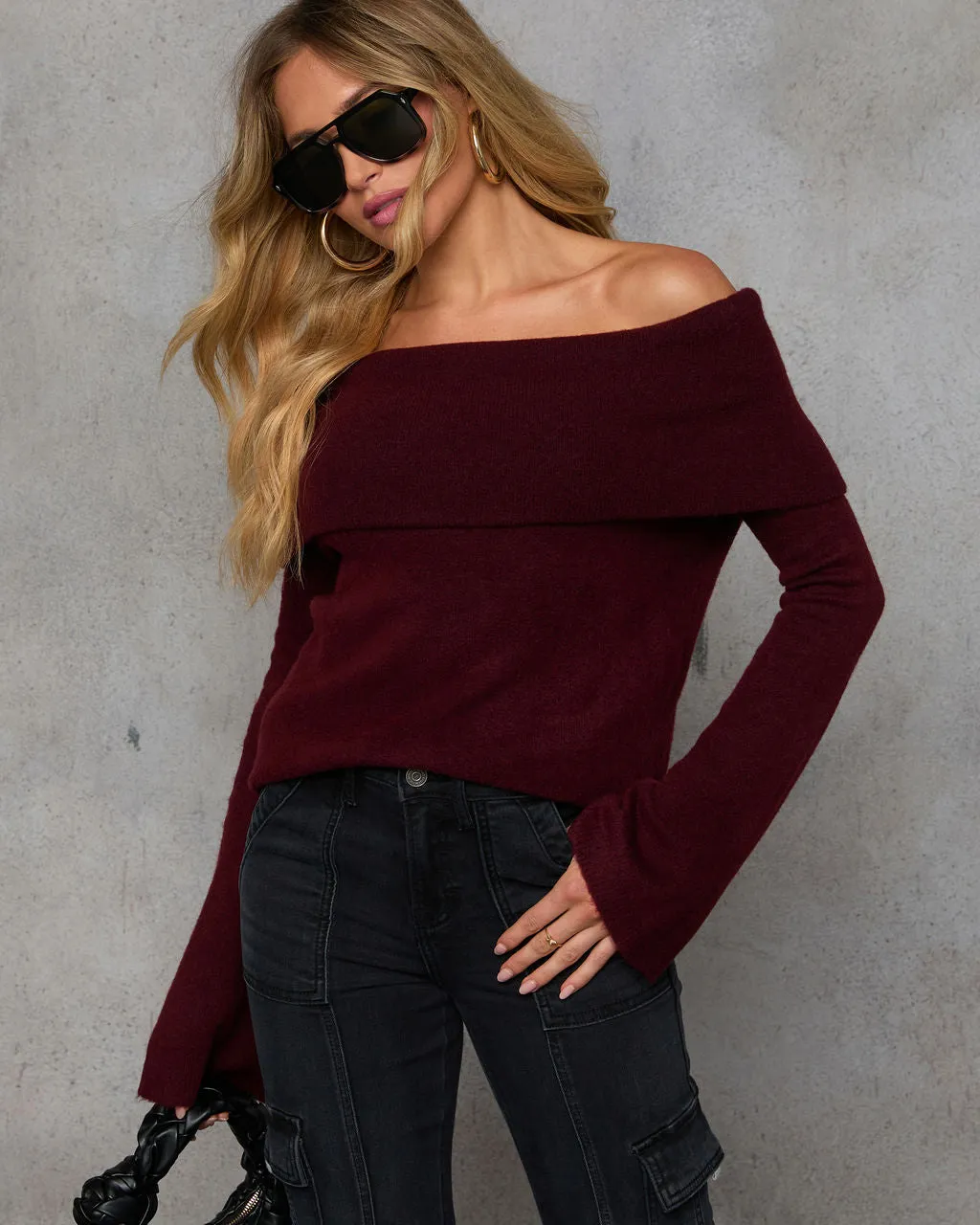 Dreamworld Off The Shoulder Pullover Sweater