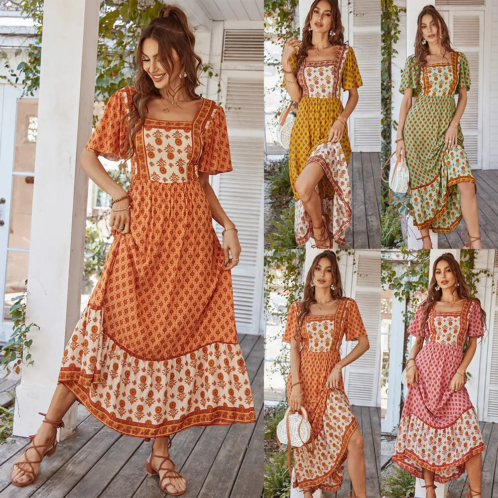 Dress Bohemian Style Summer French Women's