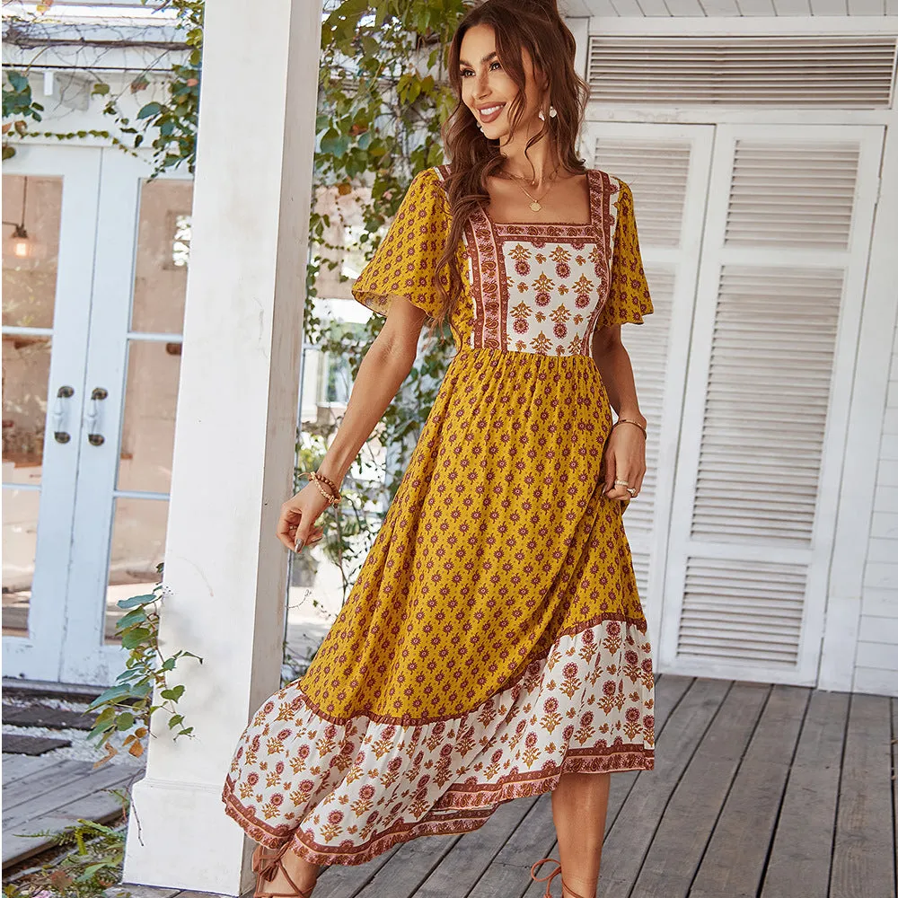 Dress Bohemian Style Summer French Women's