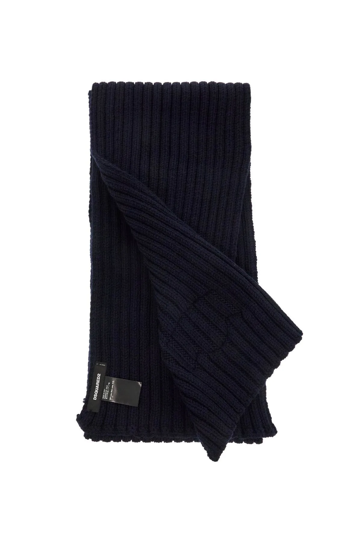 Dsquared2 Wool Ribbed Scarf For A