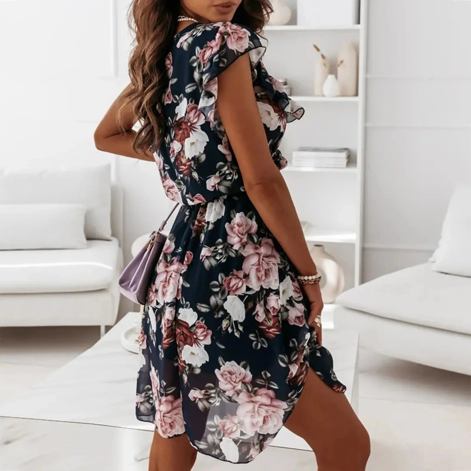 Flower Print Bohemian Dress