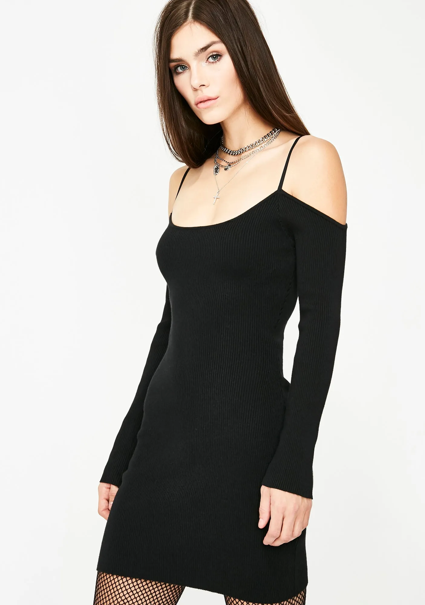 Heart Racing Knit Sweater Dress