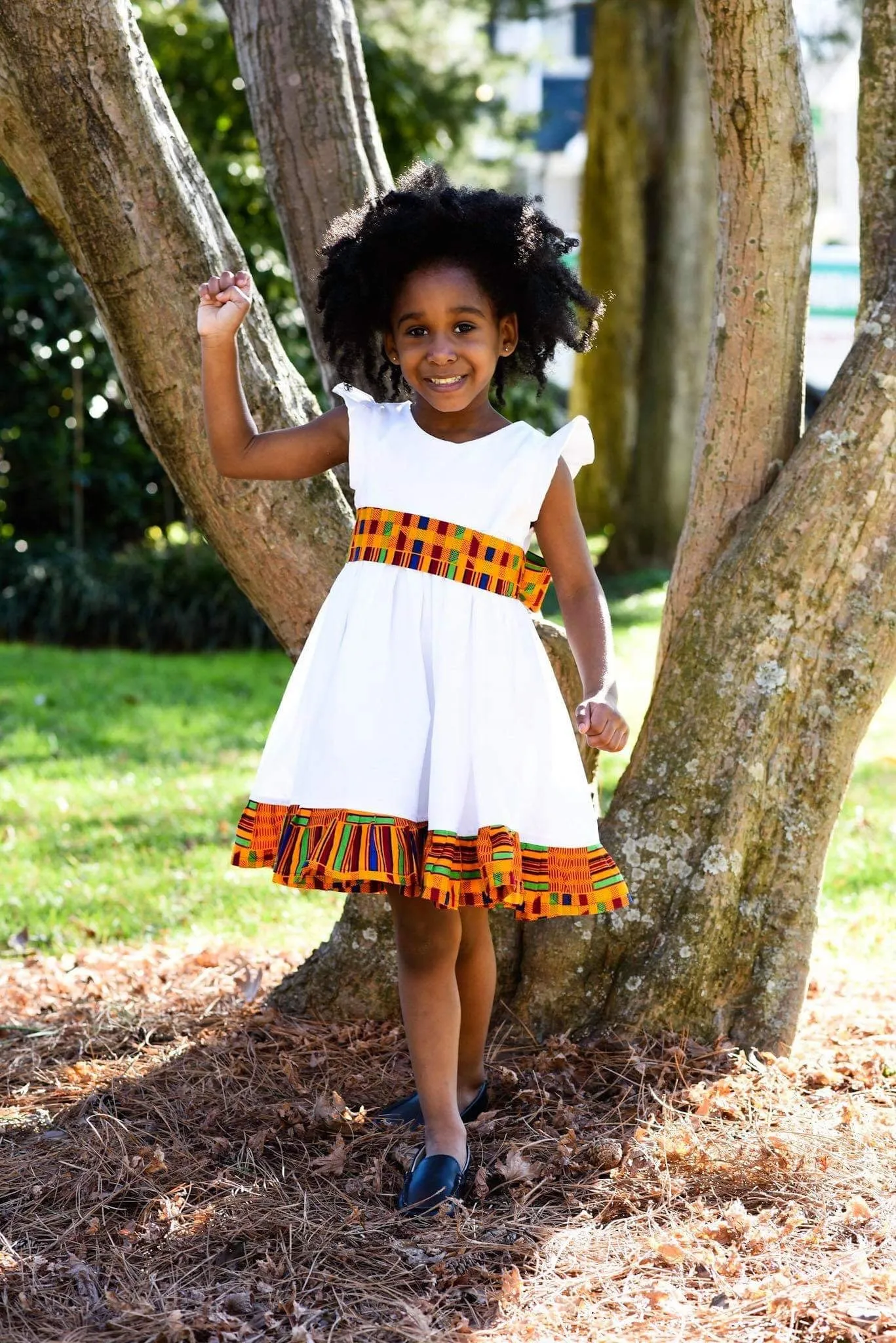 Kente Queen White Dress