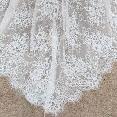 Lace Bohemian A Line Beach Bridal Wedding Gown