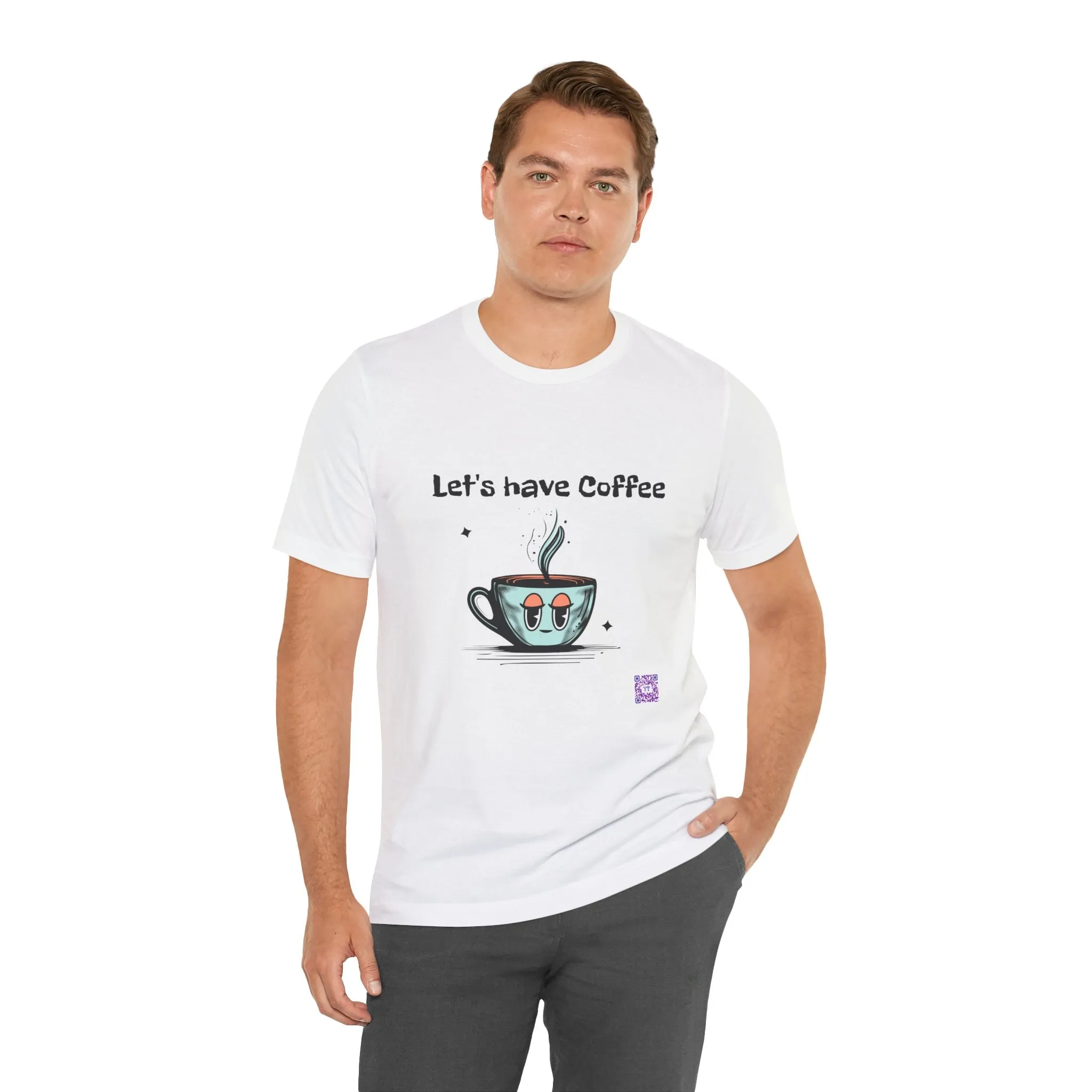 Let's Have Coffee Graphic Tee, Cute Coffee Cup Illustration T-Shirt, Fun Coffee Lover Shirt, Cozy Morning Apparel