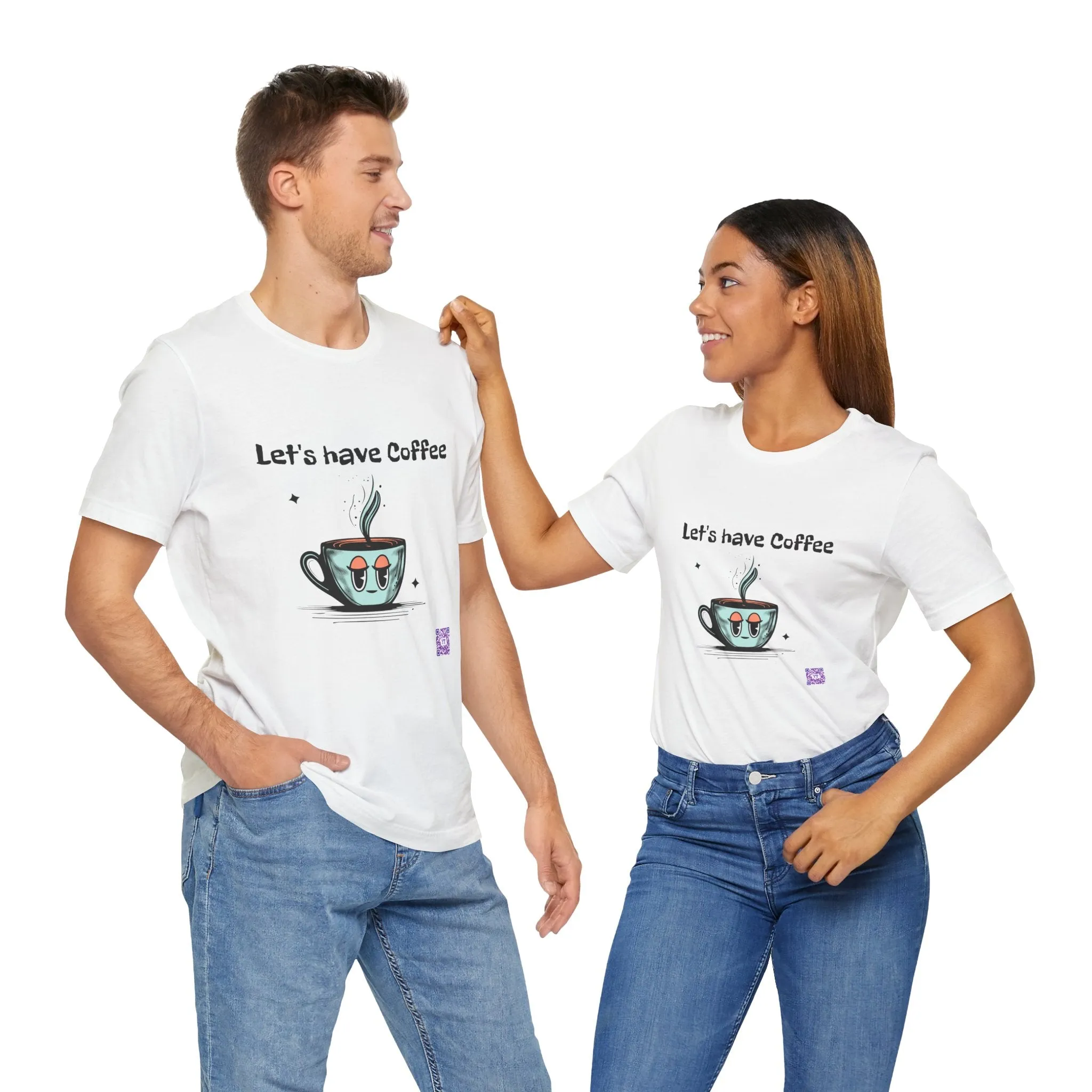 Let's Have Coffee Graphic Tee, Cute Coffee Cup Illustration T-Shirt, Fun Coffee Lover Shirt, Cozy Morning Apparel