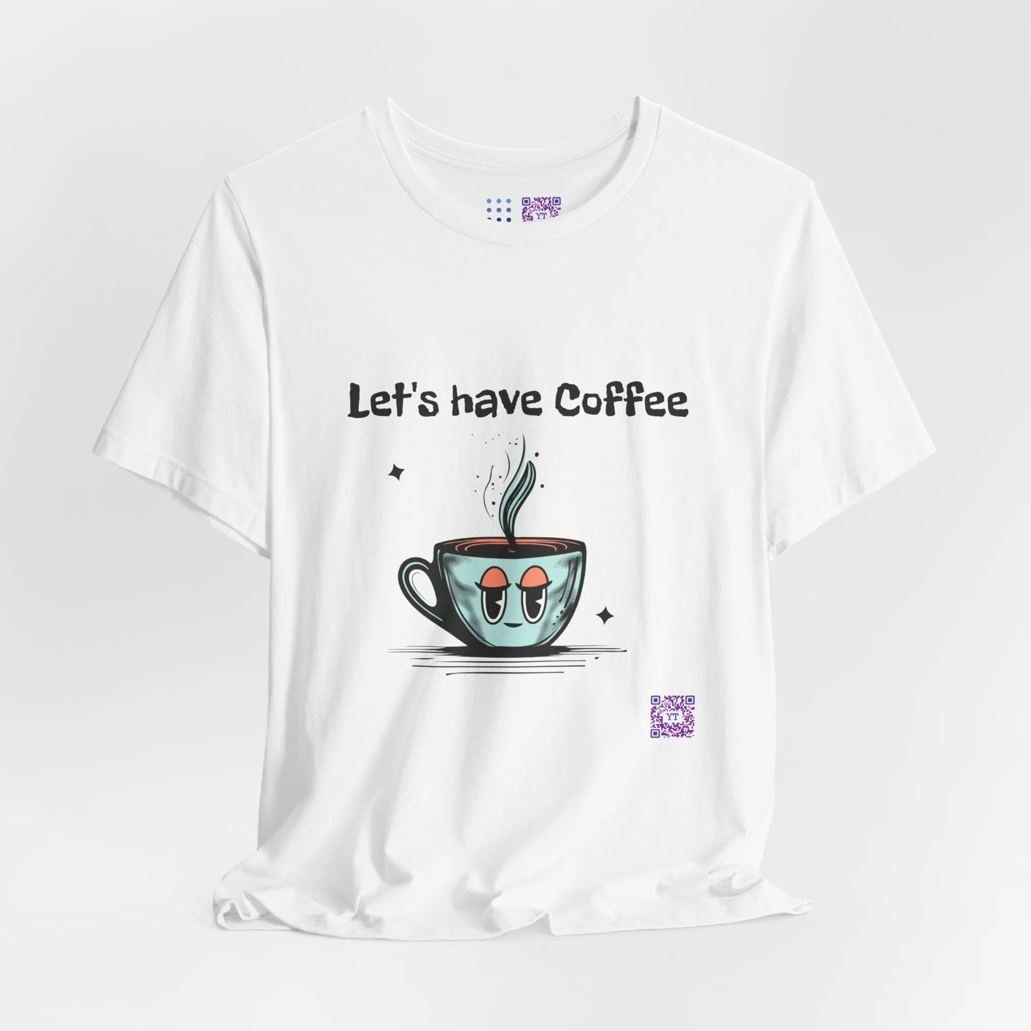 Let's Have Coffee Graphic Tee, Cute Coffee Cup Illustration T-Shirt, Fun Coffee Lover Shirt, Cozy Morning Apparel