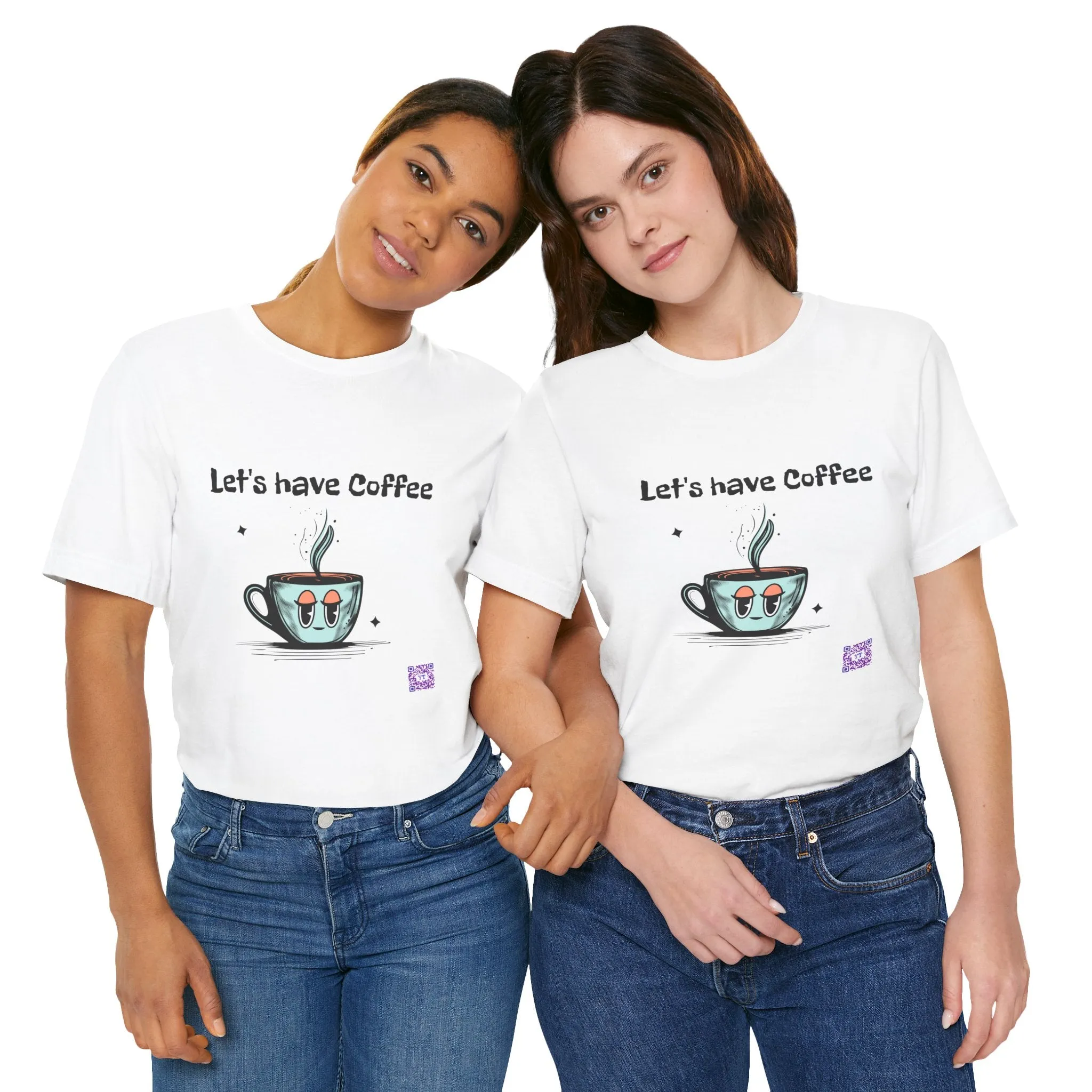 Let's Have Coffee Graphic Tee, Cute Coffee Cup Illustration T-Shirt, Fun Coffee Lover Shirt, Cozy Morning Apparel