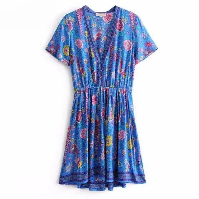 Lovebird Mini Dress - Blue