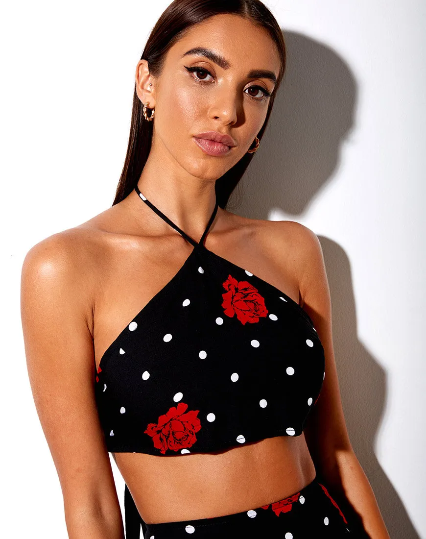 Maudy Crop Top in Cuban Rose