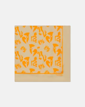 Miani - Sale Printed Silk Scarf - Ibiza Orange