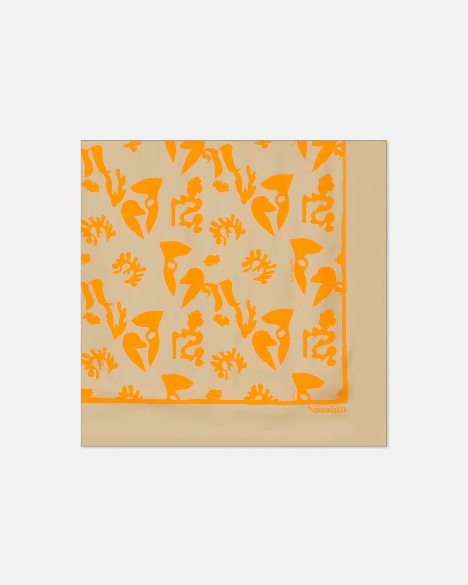 Miani - Sale Printed Silk Scarf - Ibiza Orange