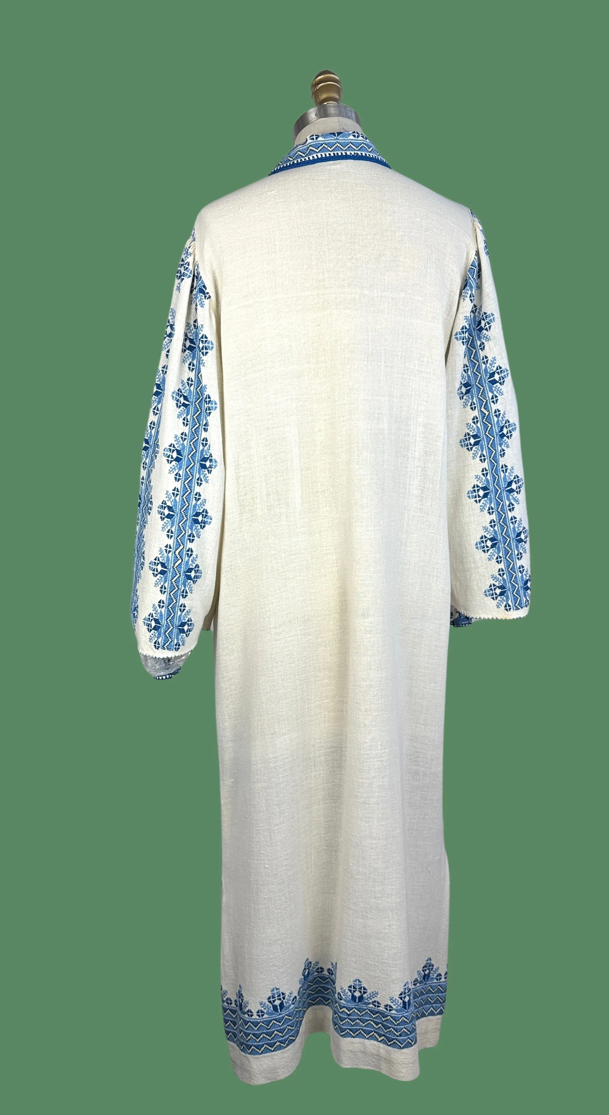 NICE FOLK Hungarian 60s Embroidered Cotton Gauze Dress • Small Medium