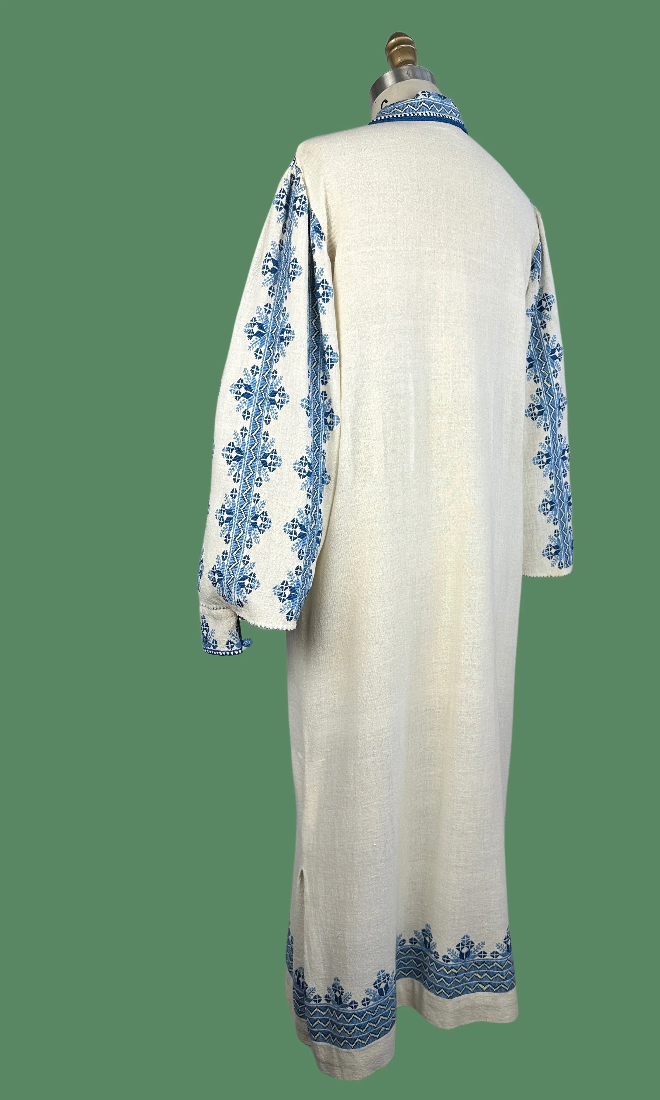 NICE FOLK Hungarian 60s Embroidered Cotton Gauze Dress • Small Medium