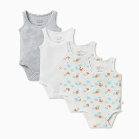 Ocean Sleeveless Bodysuit 4 Pack