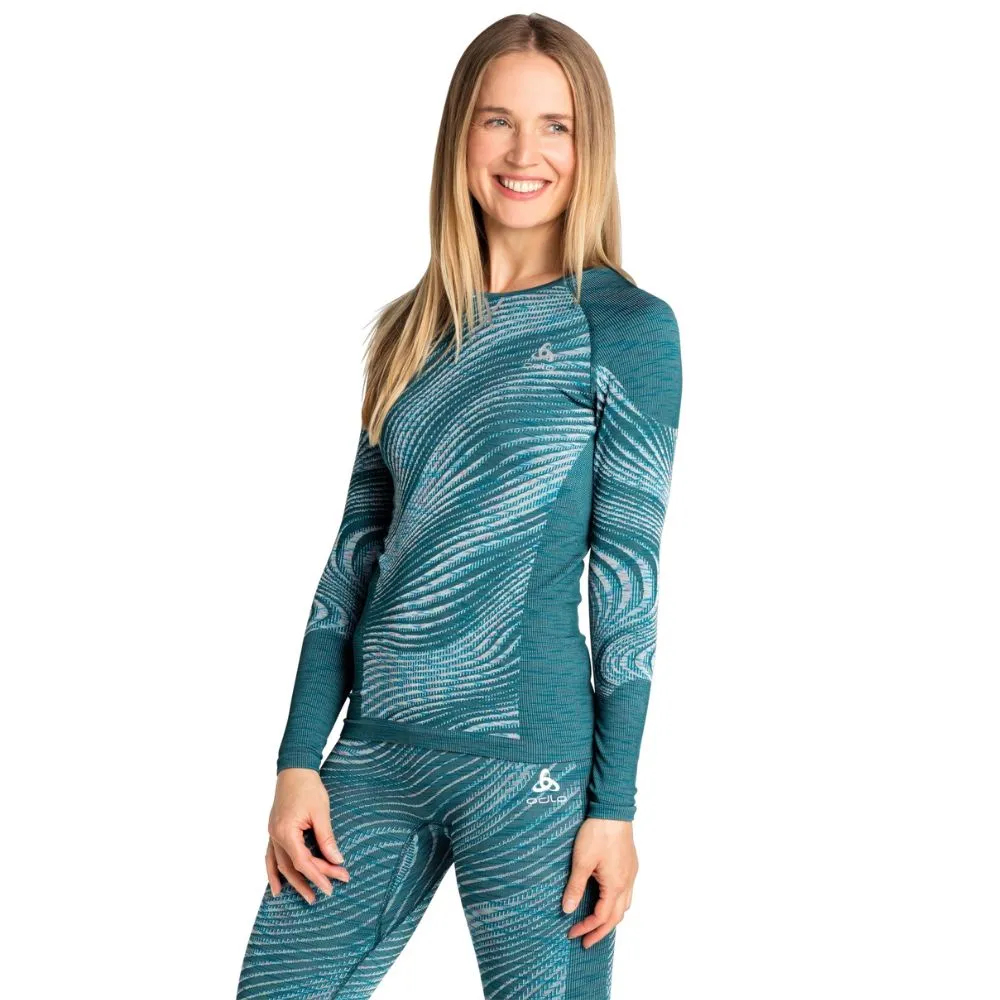 Odlo Blackcomb Eco Womens Base Layer - Blue Wing Teal