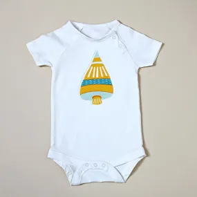 Organic Cotton Short Sleeve Bodysuit with Space Shuttle Applique