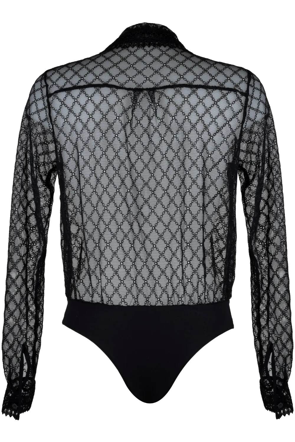 Paco Embroidery Blouse Bodysuit Black