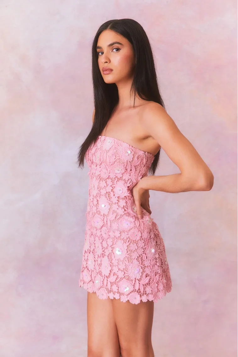 Paulinette Iridescent Sequin Mini Dress- FAIRYTALE PINK