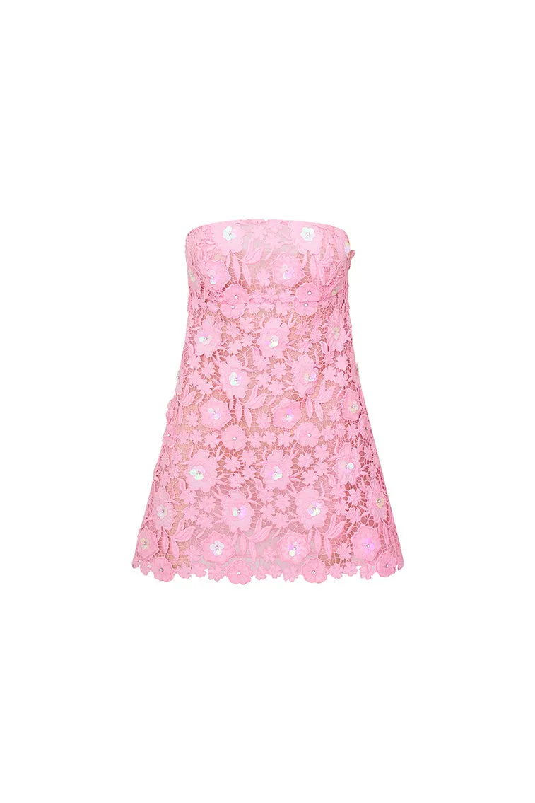 Paulinette Iridescent Sequin Mini Dress- FAIRYTALE PINK