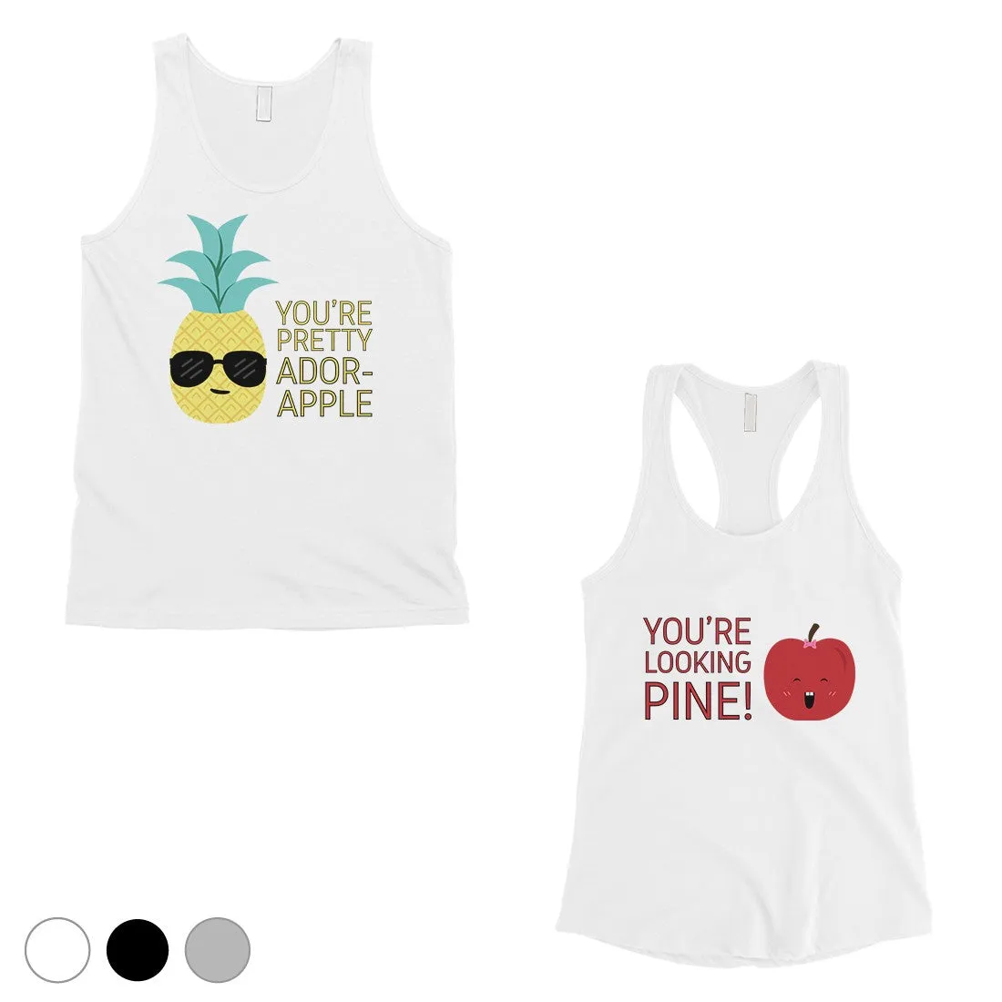 Pineapple Apple Matching Couple Tank Tops Unique Newlywed Gifts